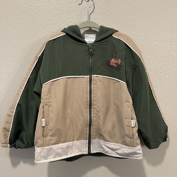 Kids Green and Tan Hooded Jacket 4T - Picture 1 of 5